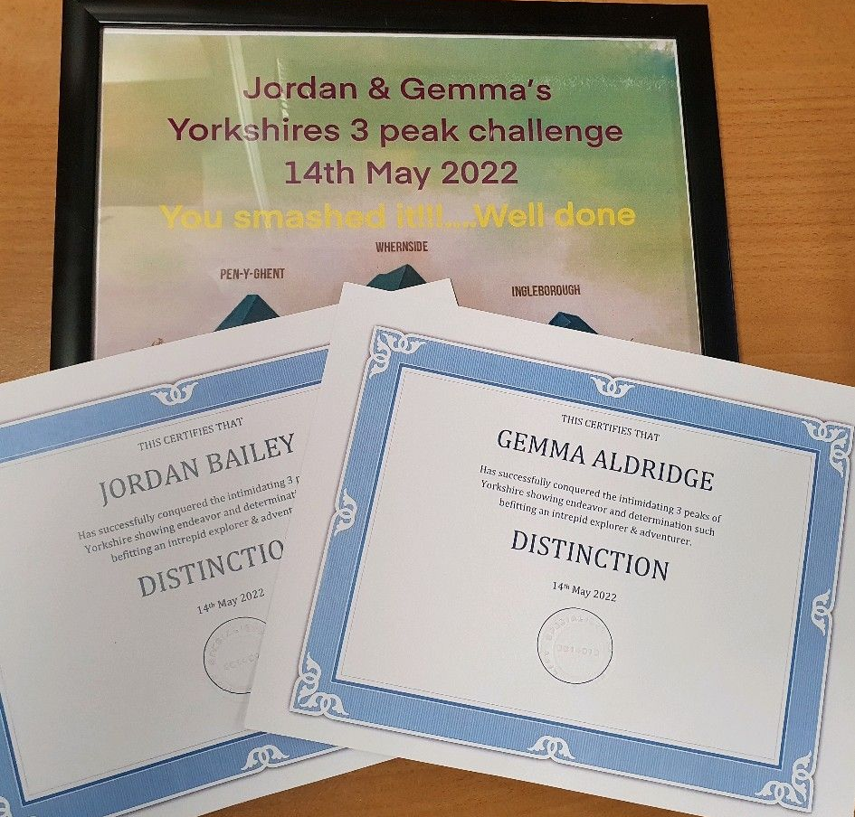 3 Peaks Challenge CONGRATULATIONS